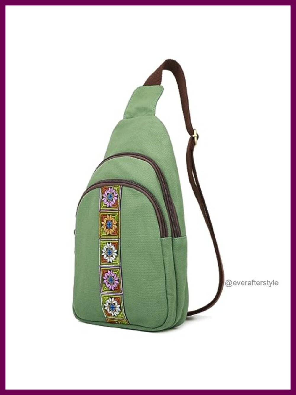 Canvas Sling Bag Crossbody Purse Small Sling Backpack Travel Hiking Chest Bag